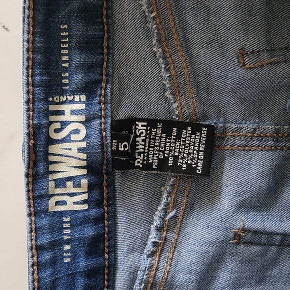 Rewash Brand Size 5 Distressed Denim Blue Jeans  Mini Skirt - Picture 3 of 9